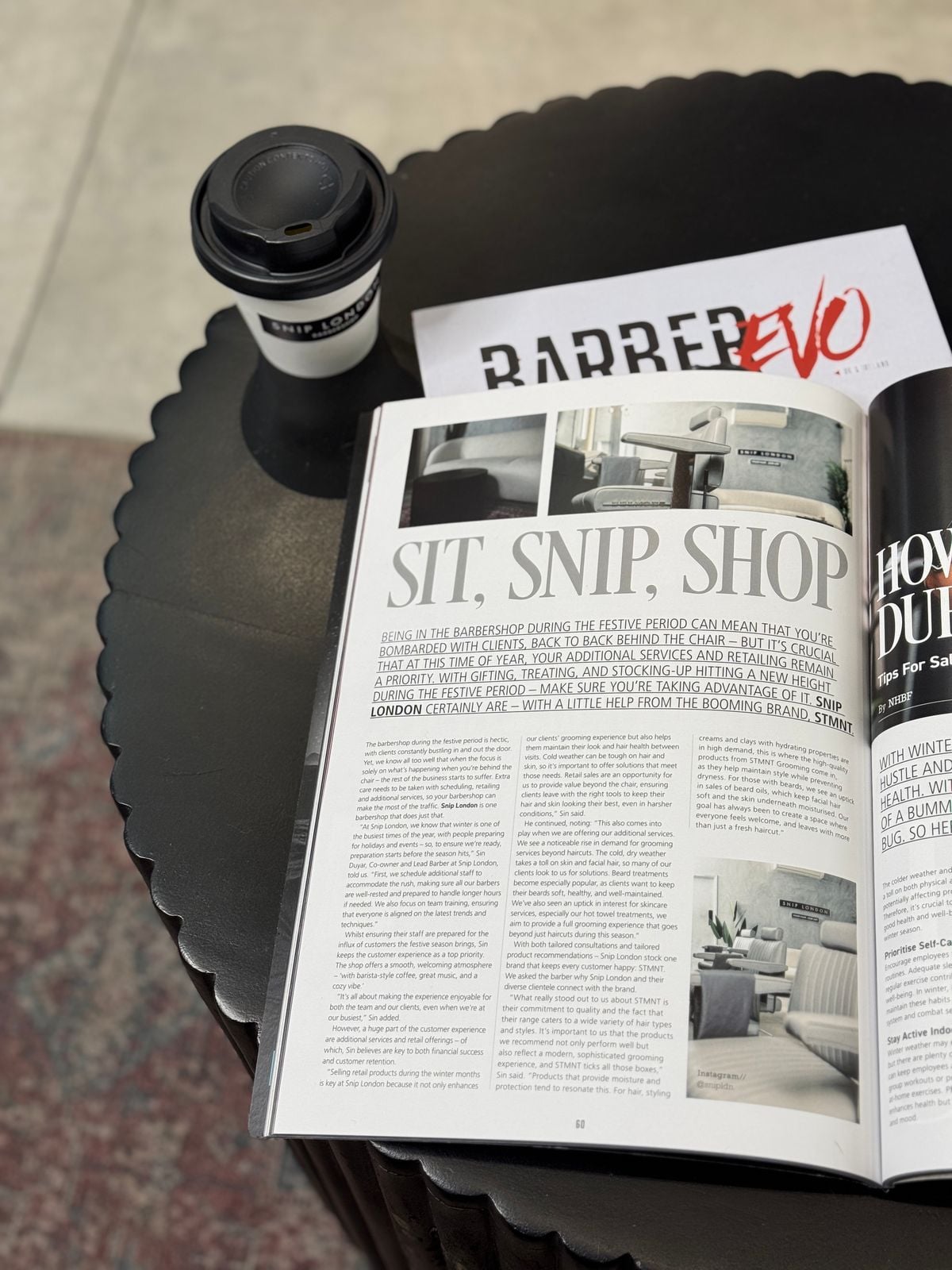 SNIP LONDON Featured in Barber Evo magazine